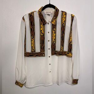 Y2K Blouse with Overlay Panels | Business Office | Size 12